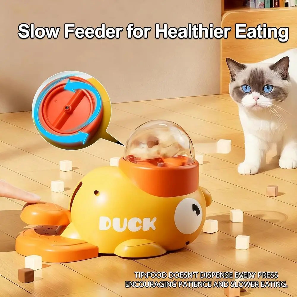 Interactive Dog Toys Puzzle Slow Feeder, Cat Treat Dispenser Toy Duck-Shaped Enrichment Toy for Small Medium Dogs and Cats, IQ Test