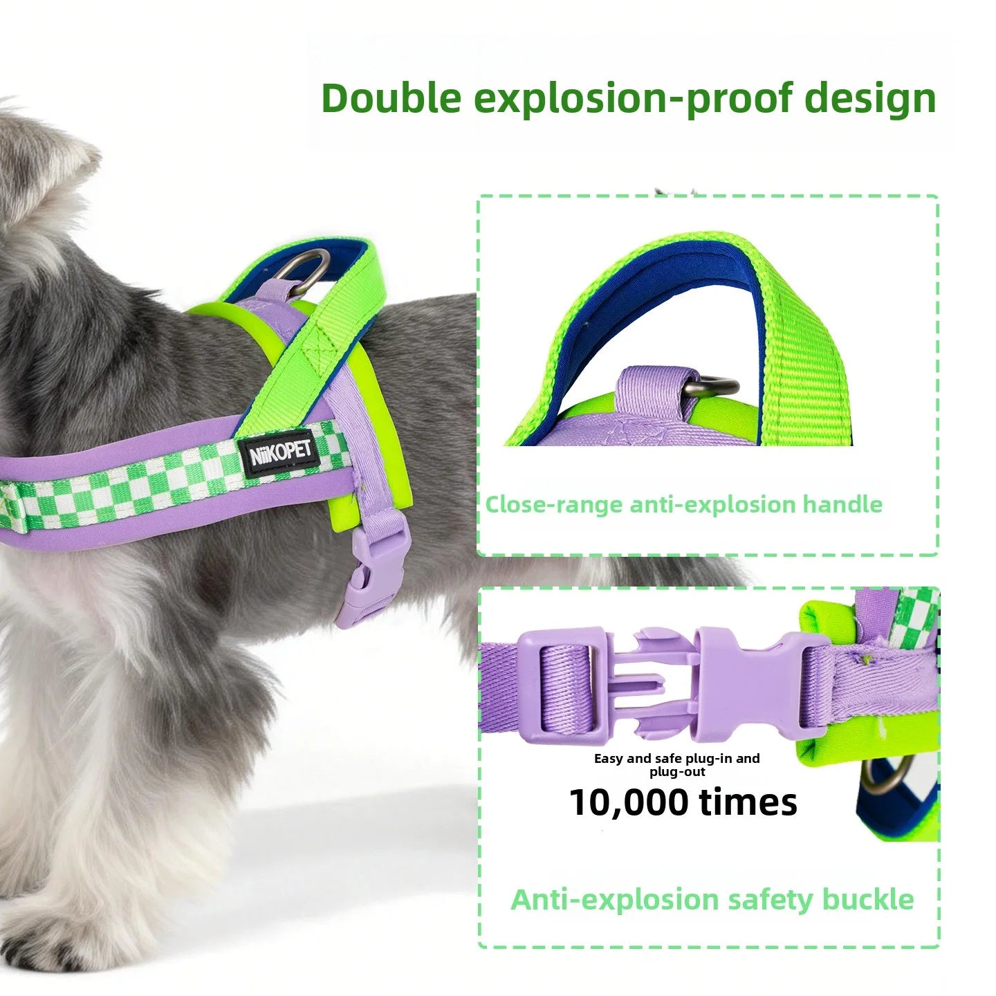 Dog Leash with Saddle-Style Harness for Small And Medium-Sized Dogs, Specially Designed for Outdoor Dog Walking, Anti-Shock Vest