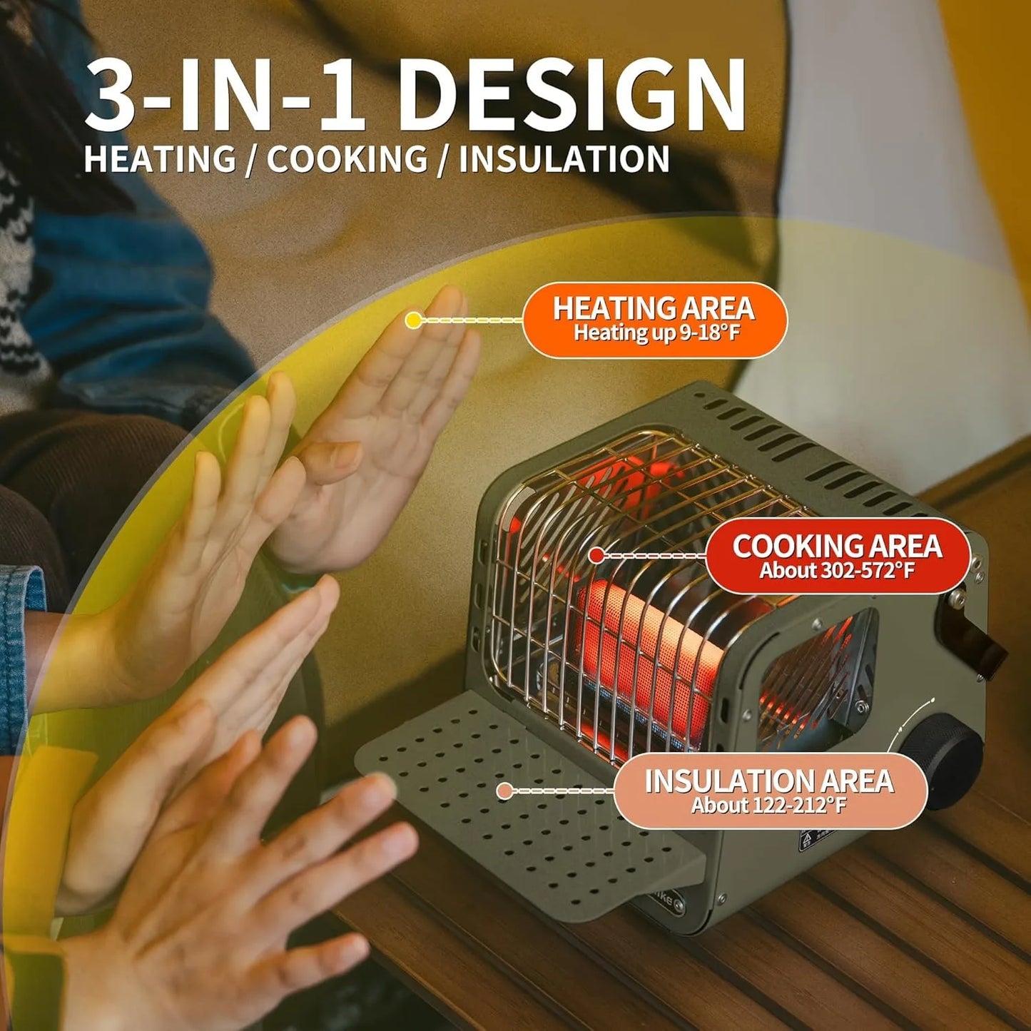 Camp Heater Portable Space Heater for Indoor & Outdoor Use Camping Mini Cassette Heating Stove