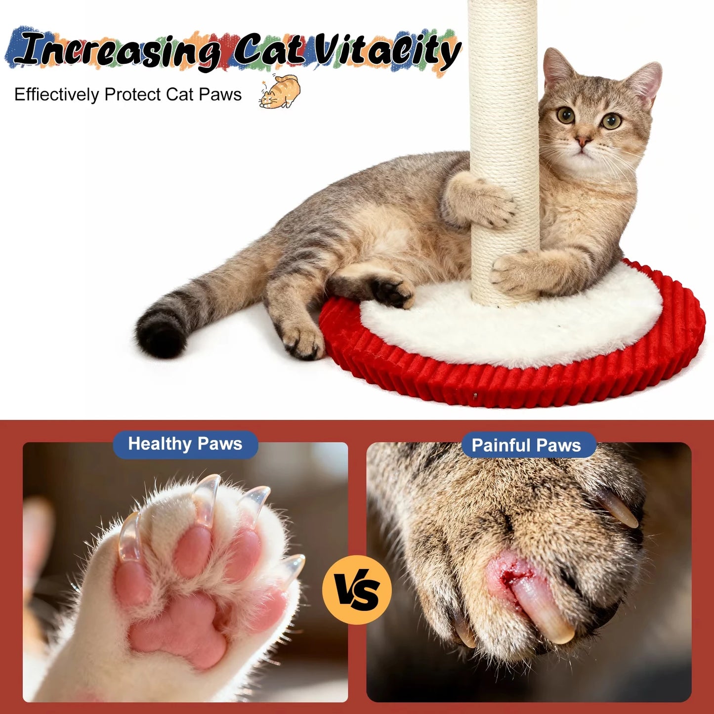 Rotating Interactive Cat Scratching Post Sisal Cat Tree Tower Durable For Indoor Kittens And Adult Cats Wear Resistant Climbing