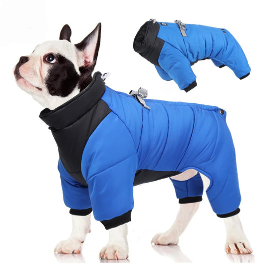 Waterproof Dog Jumpsuit Winter Coat, Warm Puppy Jacket for Small Medium Dogs, Pug Chihuahua Bulldog Clothes