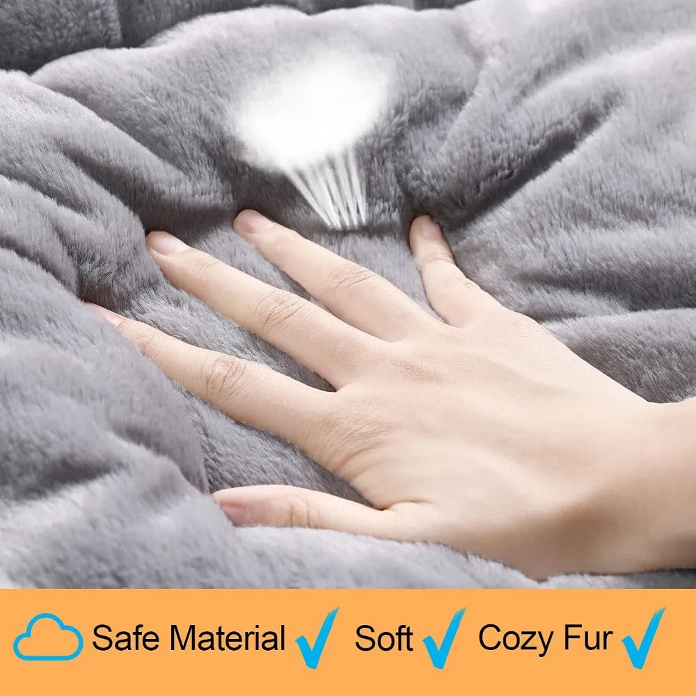 Washable Anti-Slip Dog Crate Pad for Medium/Large Dogs, Gray 42in