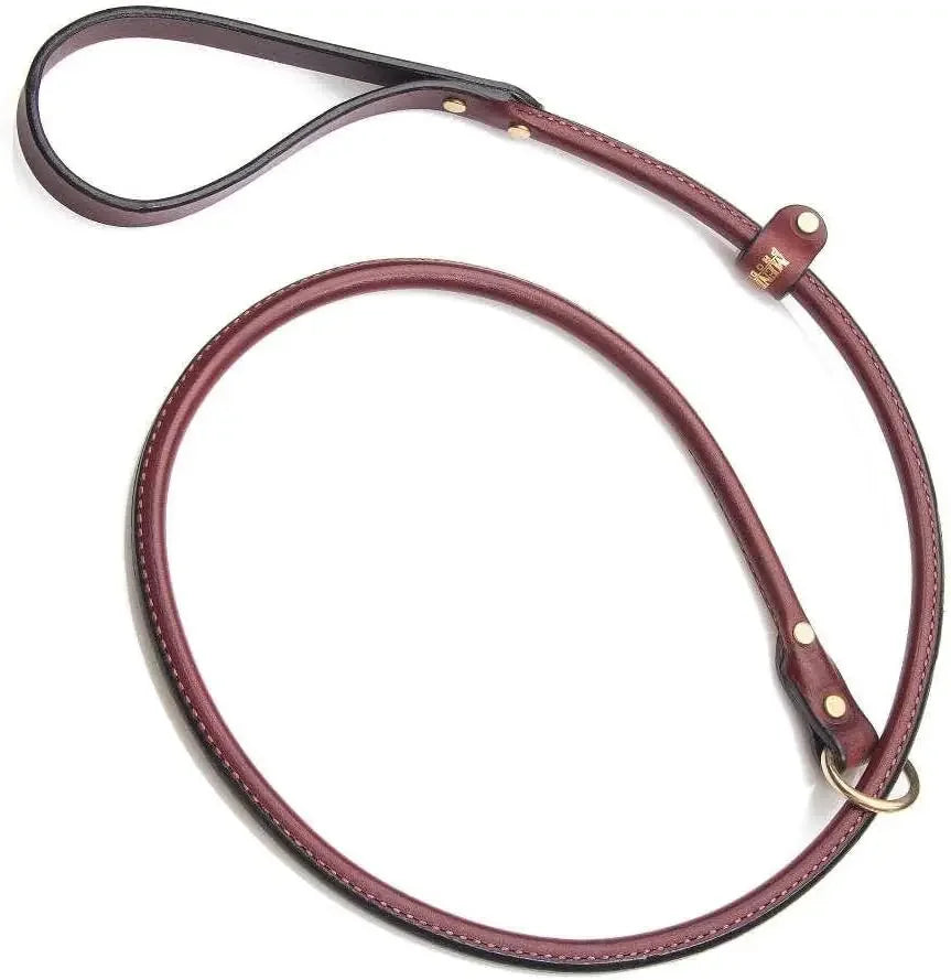 Pet Leather Slip Leash - Dog Lead - Made in The USA - Chestnut, 35/8 in x 6 ft (Rolled)