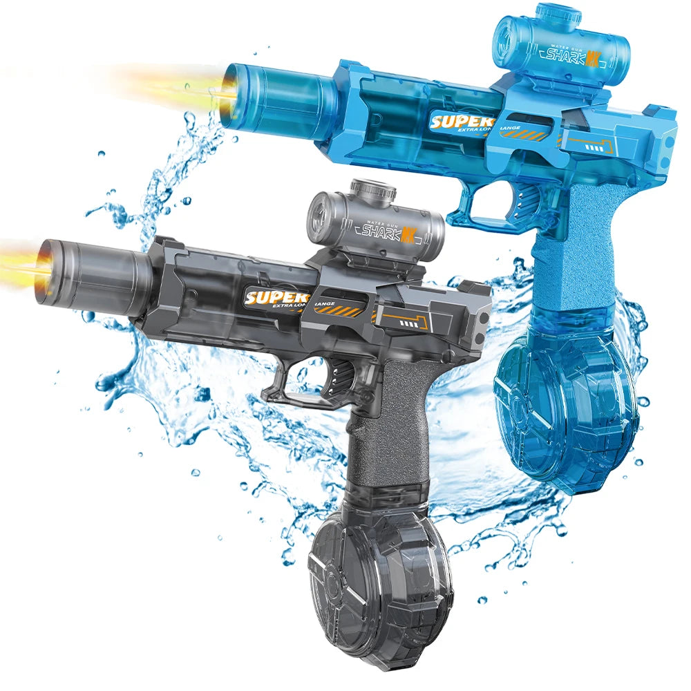 Electric Pulse Water Gun Simulated Flame Sensor Light Fully Automatic Fights Toy Water Pistol Outdoor Beach Toys Adult
