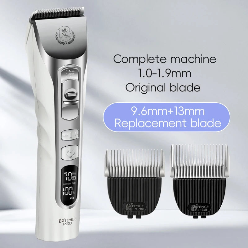 New Upgrade 5000mA Capacity Cordless LCD Screen Pets Dog Grooming Clippers Rechargeable Haircut Shaver for Trimming Salon