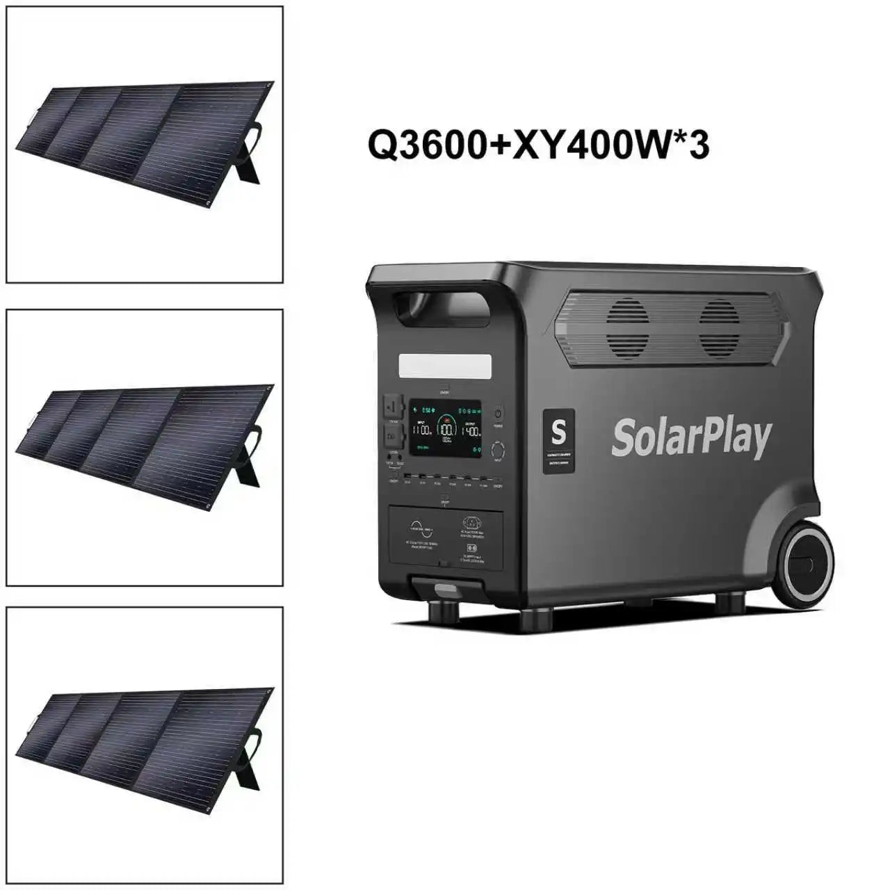 3600W Portable Power Station 3840WH Outdoor Generator With Foldable Solar Panels For Home Emergency Outdoor Camping