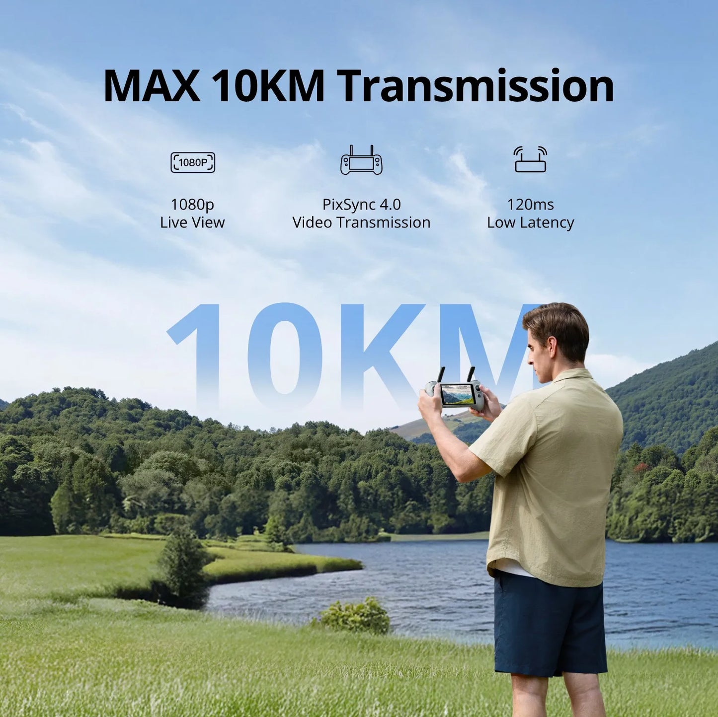 C0 ATOM 2 Drone with PTD 1 Remote Control 4K Video, 8K Photo Camera 10KM 2.7K Vertical Shoot, AI Night Shooting AI Track