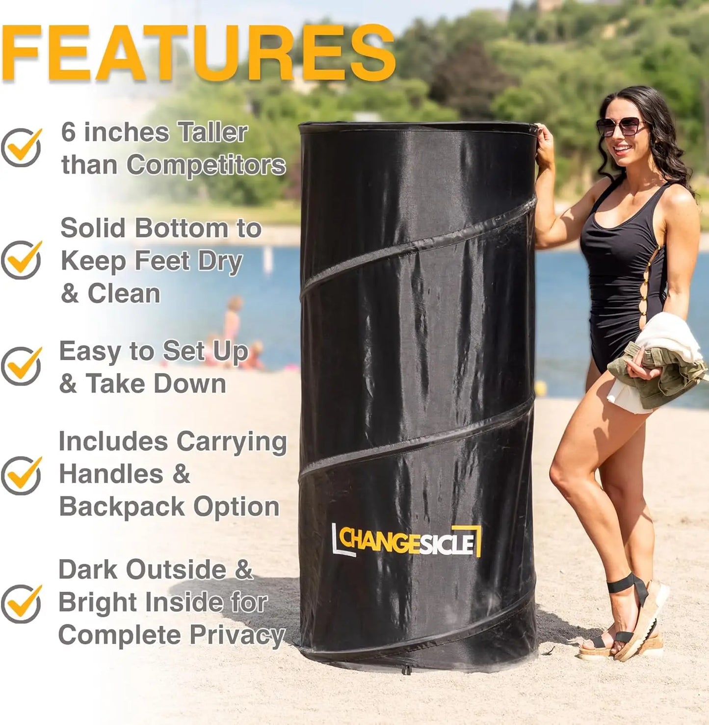 Pop Up Changing Tent With Floor for Beach, Car & School Sports – Collapsible Portable Privacy Tent for Camping – Tall