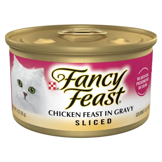 Sliced Kitten Food, Wet Cat Food, Chicken Feast in Gravy, 3 oz Can, 24 Pack