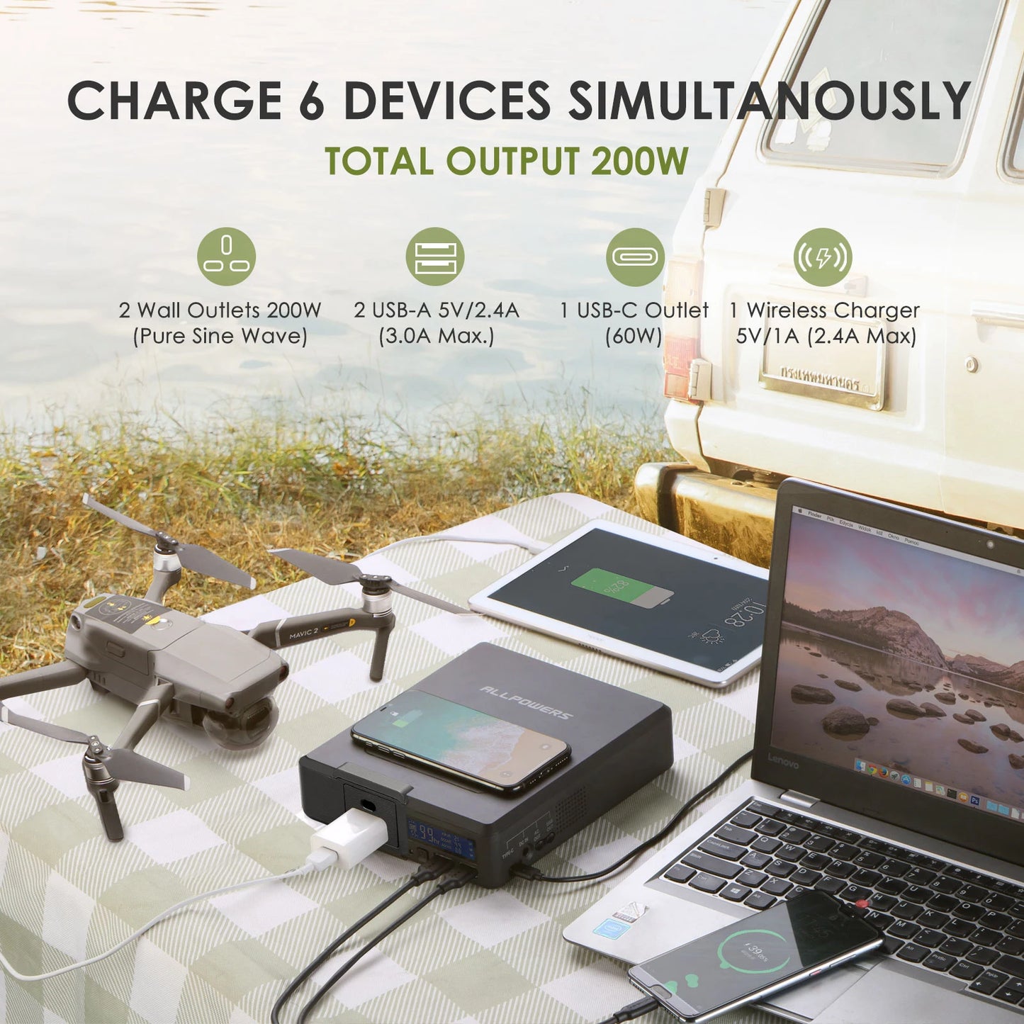 Solar Powerbank 154Wh 41600mAh  External Battery Charger Powerstation 200W Portable Generator Emergency Backup Power
