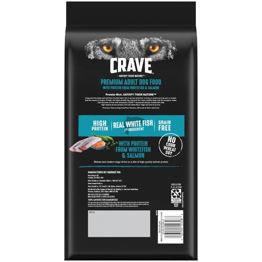 Grain Free Adult Dry Dog Food with Protein from White Fish and Salmon, 4 lb. Bag