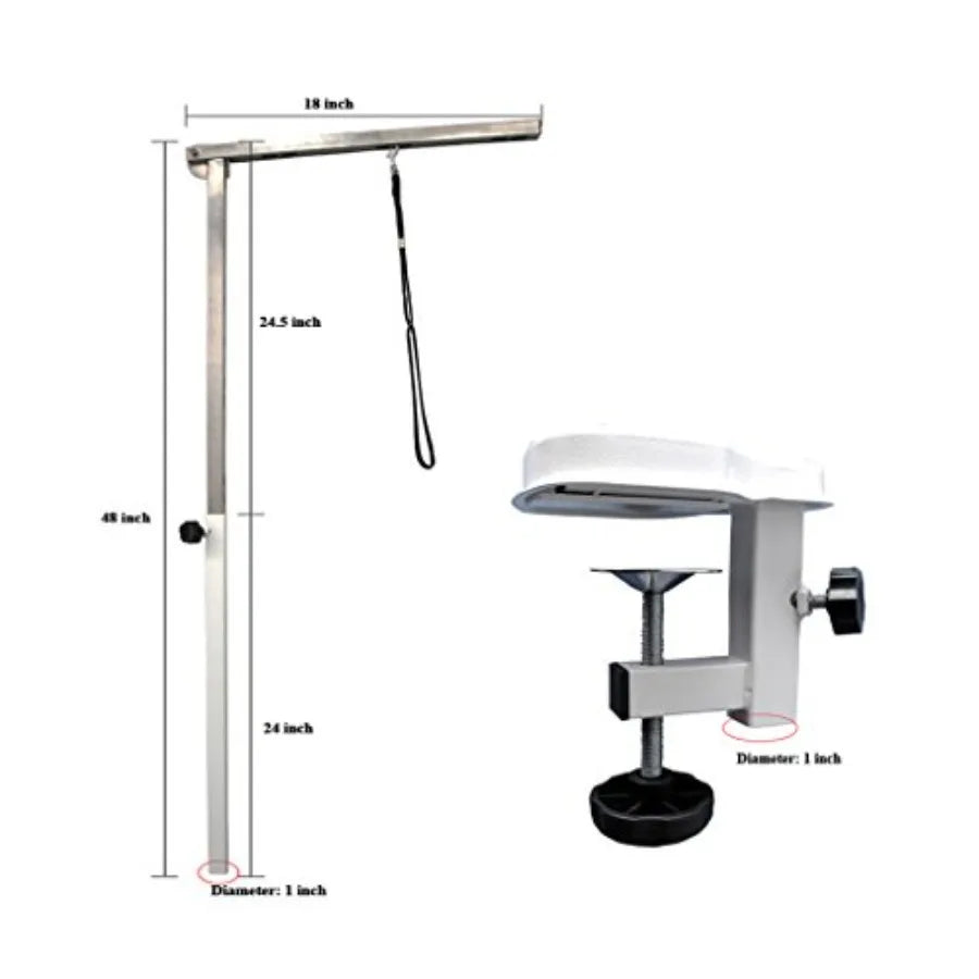 Foldable Dog Pet Grooming Table 32" Small Size Heavy Duty Stainless Steel Frame Black 32" x 21"