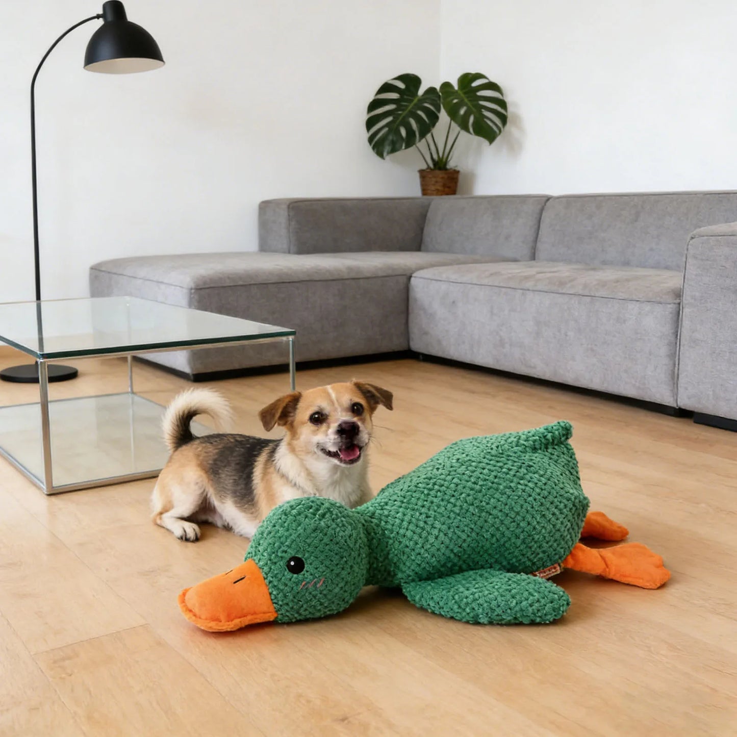 Interactive Squeaky Dog Chew Toy Dog Plush Toys To Keep Them Busy with Soft Fabric Yet Tough Quack Duck for Indoor Pups Teething