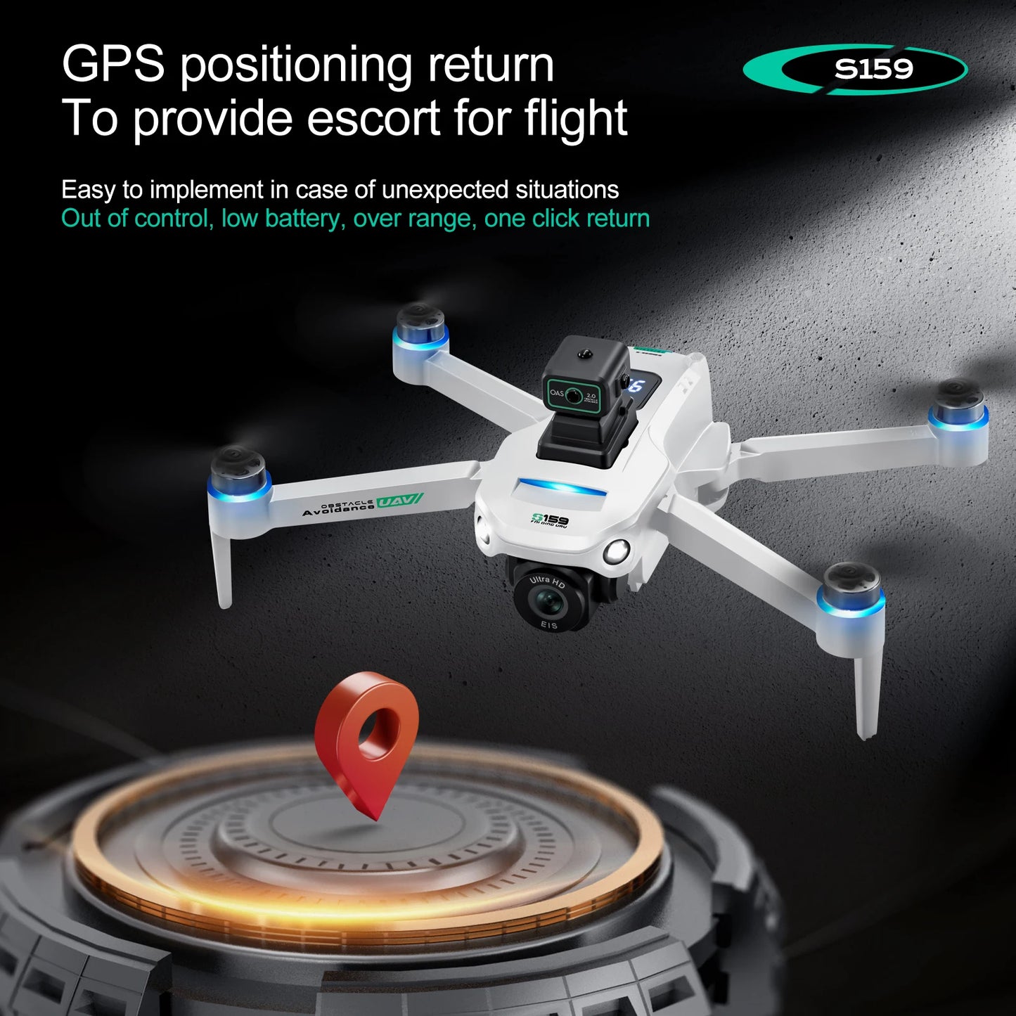 GPS Brushless Drone Dual Camera 5G Transmission 2KM Range Optical Flow Hover Intelligent Follow Drop Resistant Aerial RC Drone