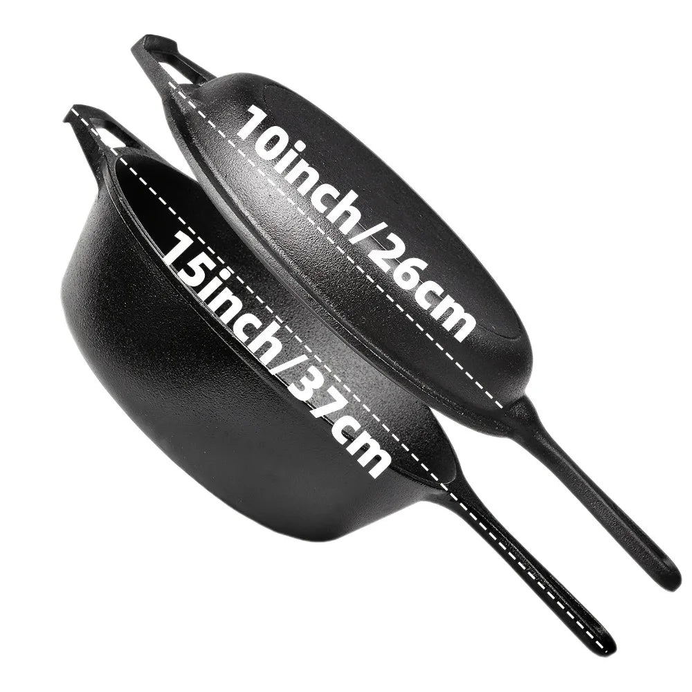 3 PCS Cast Iron Skillet Set (6/8/10 Inch)  Pre-Seasoned, Heavy-Duty Pans for Oven, Grill & Campfire, Even Heat, Non-Stick Surface