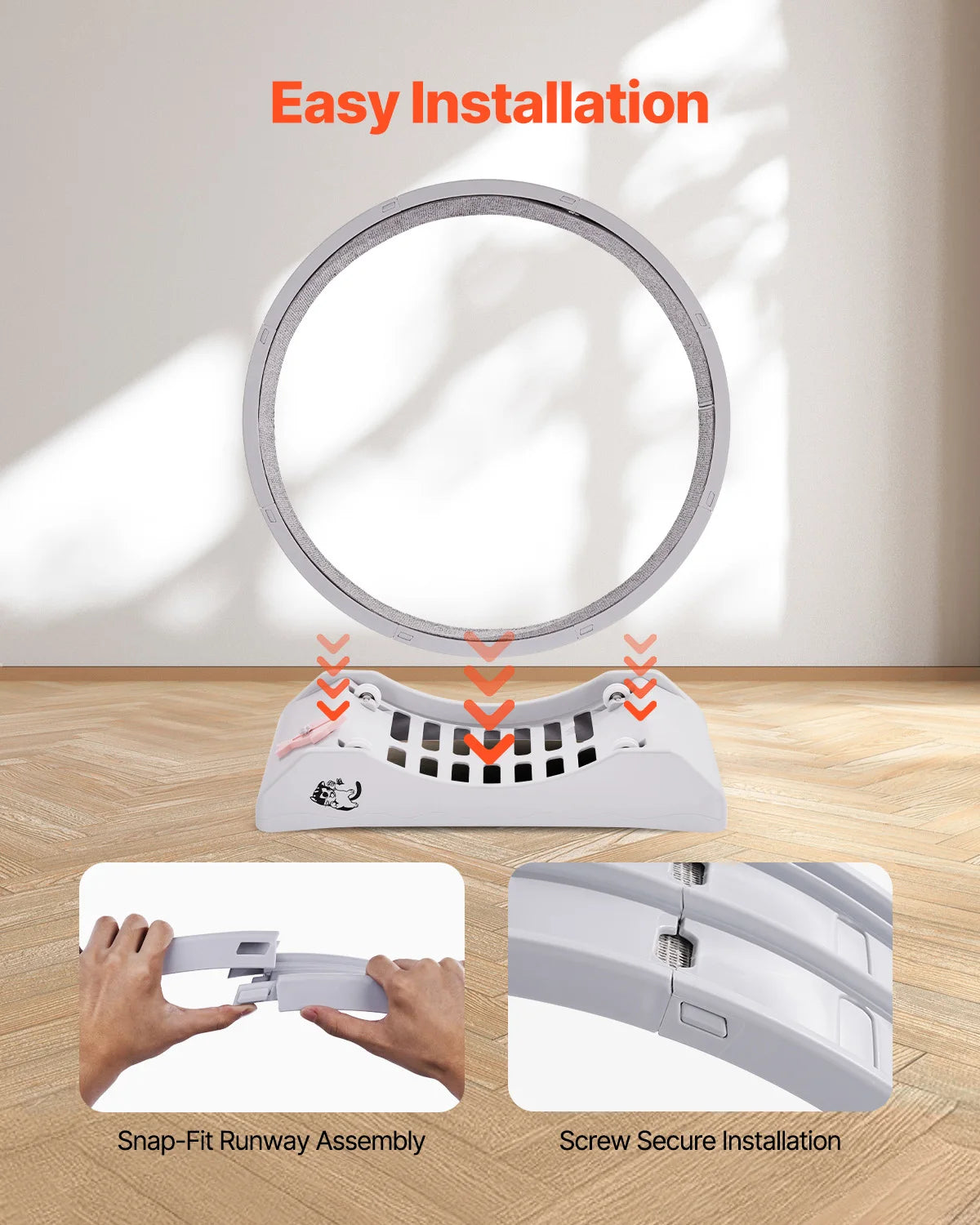 Cat Exercise Wheel 31.5in Large Wheel with Secure Brake & Carpeted Runway Quiet Operation Treadmill for Pets Weight Loss