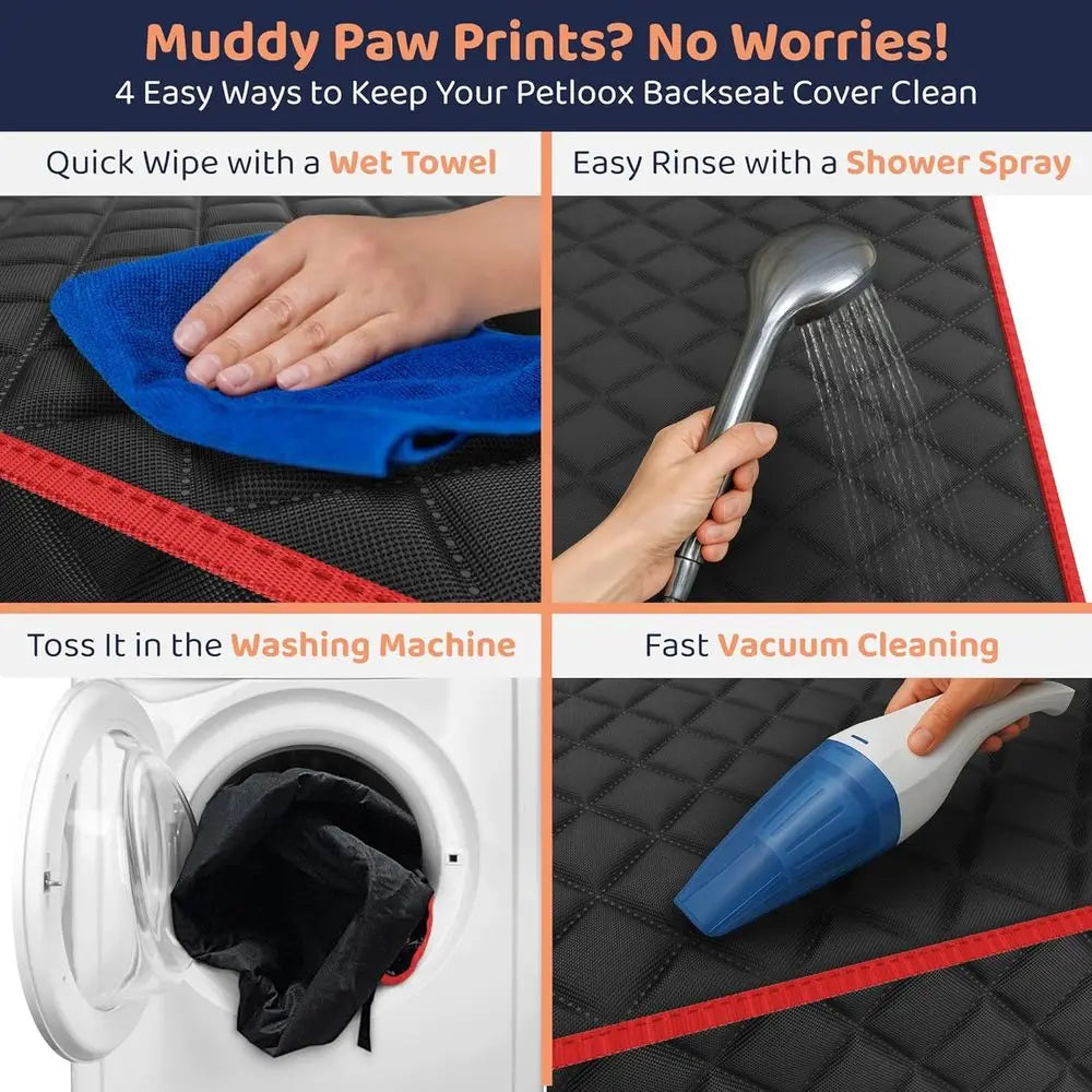 Dog Car Seat Cover Back Seat Waterproof Hammock Car SUV Truck Non-Slip Backseat Cover Dogs Heavy-Duty Dog Hammock Style Seat Pro