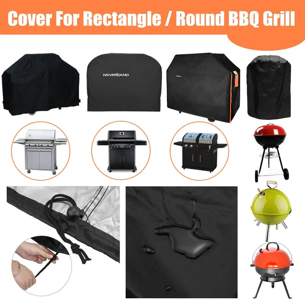Rain Water Proof Dust Protective Anti Outdoor Garden Barbecus BBQ Round Grill Grills Cover For Gas Charcoal Electric D40