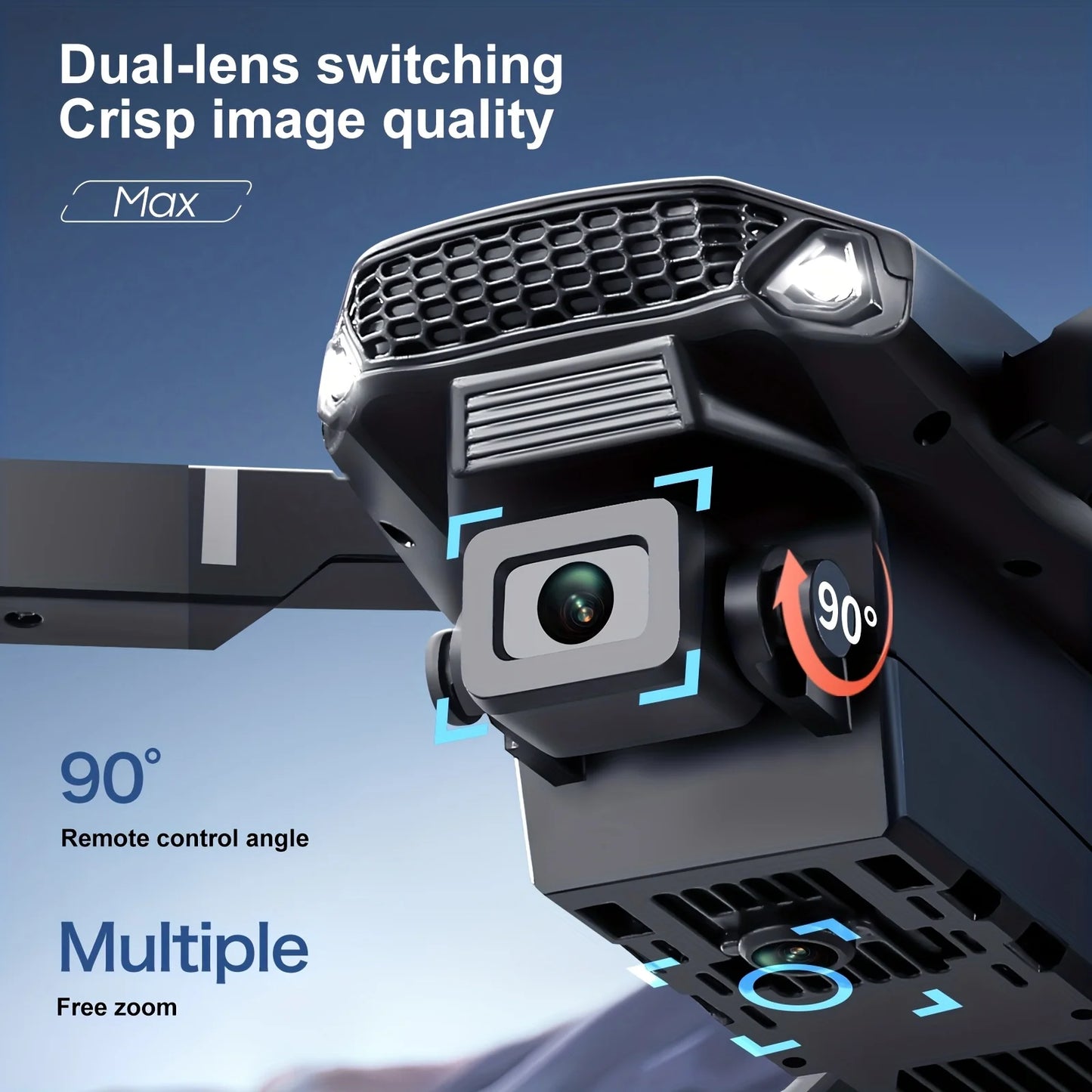 The 2026 Upgraded E88PRO MAX Foldable Drone Features Dual Cameras, Extra Batteries, an 8K Remote Control Screen, and One-Click Return-to-Home Functionality. Suitable for Beginners, It's an Ideal Holiday Gift.