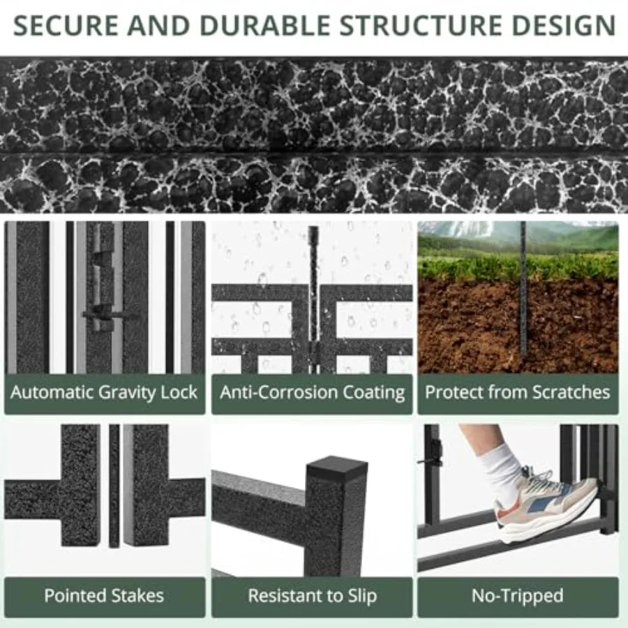 Dog Fence Outdoor for Yard Dog Playpen Indoor 40 Height 16 Panels Portable Puppy Playpen Dog Kennel for RV Camping Black Silver