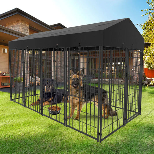 Oversized Dog Cage, Pet Run Enclosure, Playpen with Roof, for Outdoor Pet Kennel, High Fence