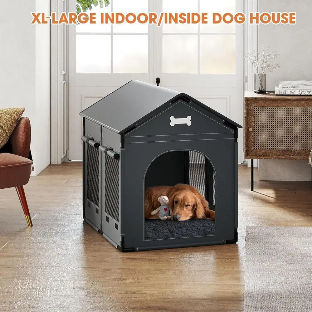 Indoor Dog House for Medium-Sized Dogs, Indoor Pet House with Warm Mat, Dog Bed House, Warm Portable Tent with Soft Cushion