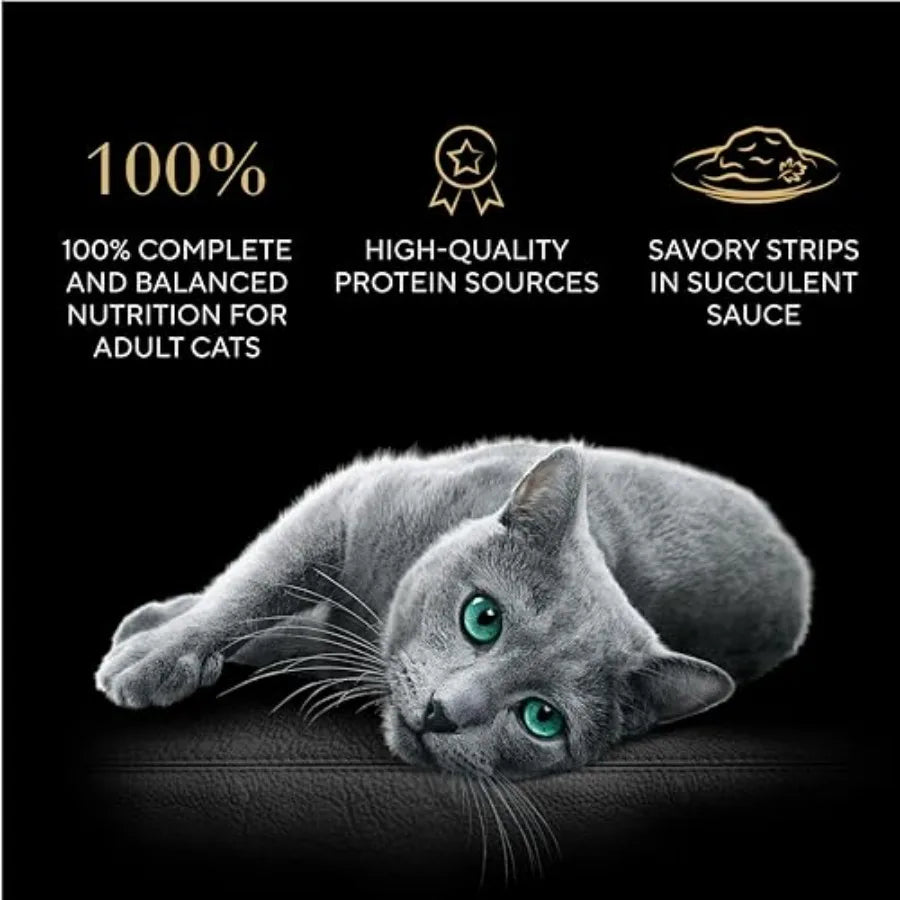 Perfect Portions Grilled in Savory Sauce Adult Wet Cat Food Marinated Chicken, Flaky Salmon, Tender Tuna, 2.64 oz. Twin-Pack