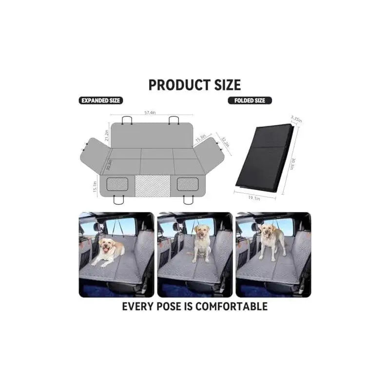 Back Seat Extender, Dog Seat Cover for Back Seat, Bottom Car Seat Cover for Dogs, Dog Hammock for Car, Back Seat Pet Cover for Dogs