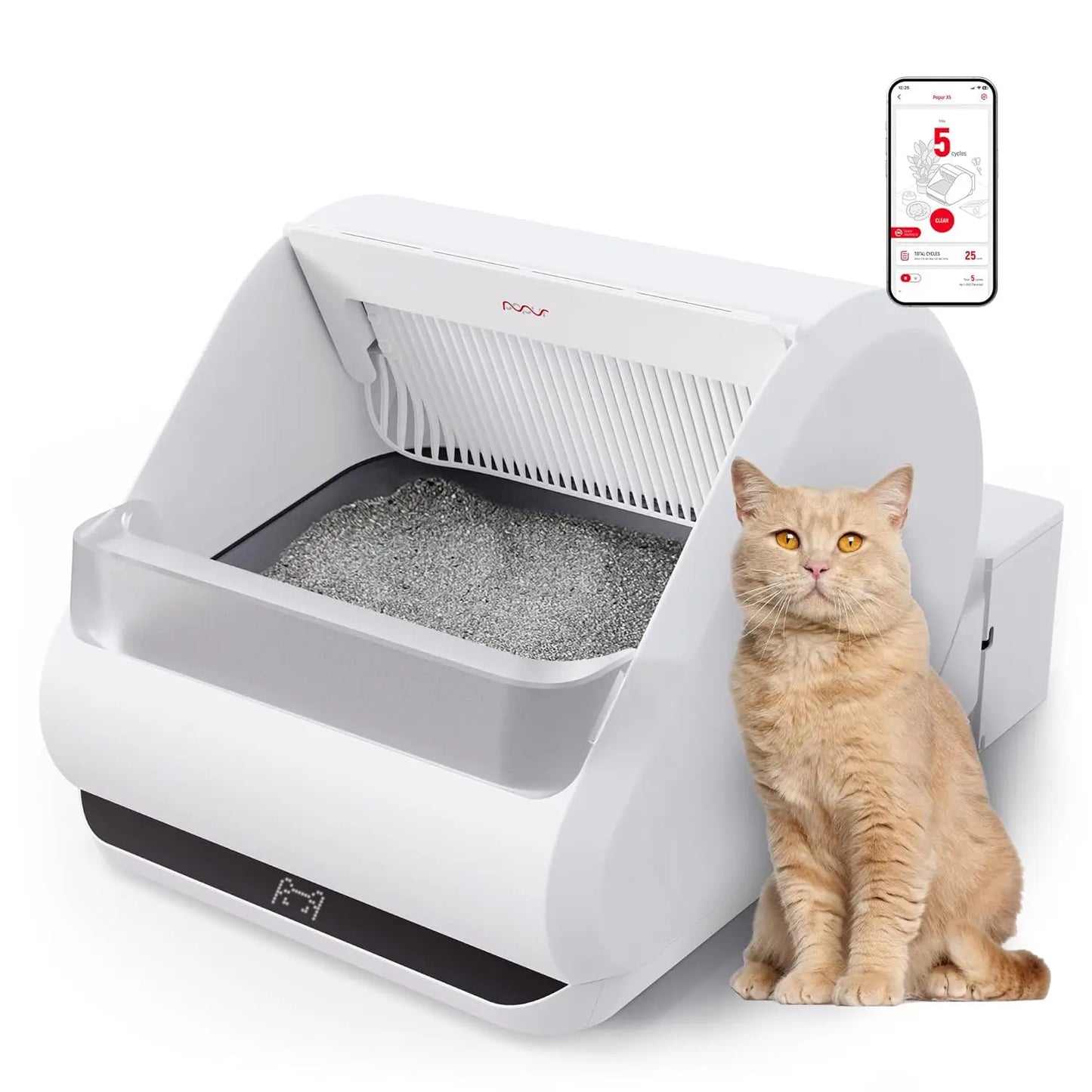 Upgraded X5 Self-Cleaning Cat Litter Box Automatic Litter Scooping Robot with Unique Open-Top Split System for Cats, Customized