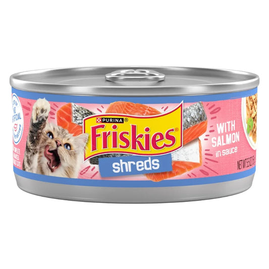 Shreds With Salmon in Sauce, Wet Cat Food, 5.5 oz Can, 24 Pack