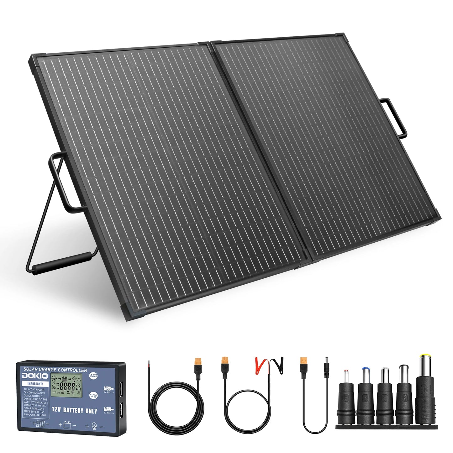 100W Pro Foldable Solar Panel Suitcase Kit, Portable Outdoor Charger Suitcase for Camping, RV, Van Life & Emergency Use