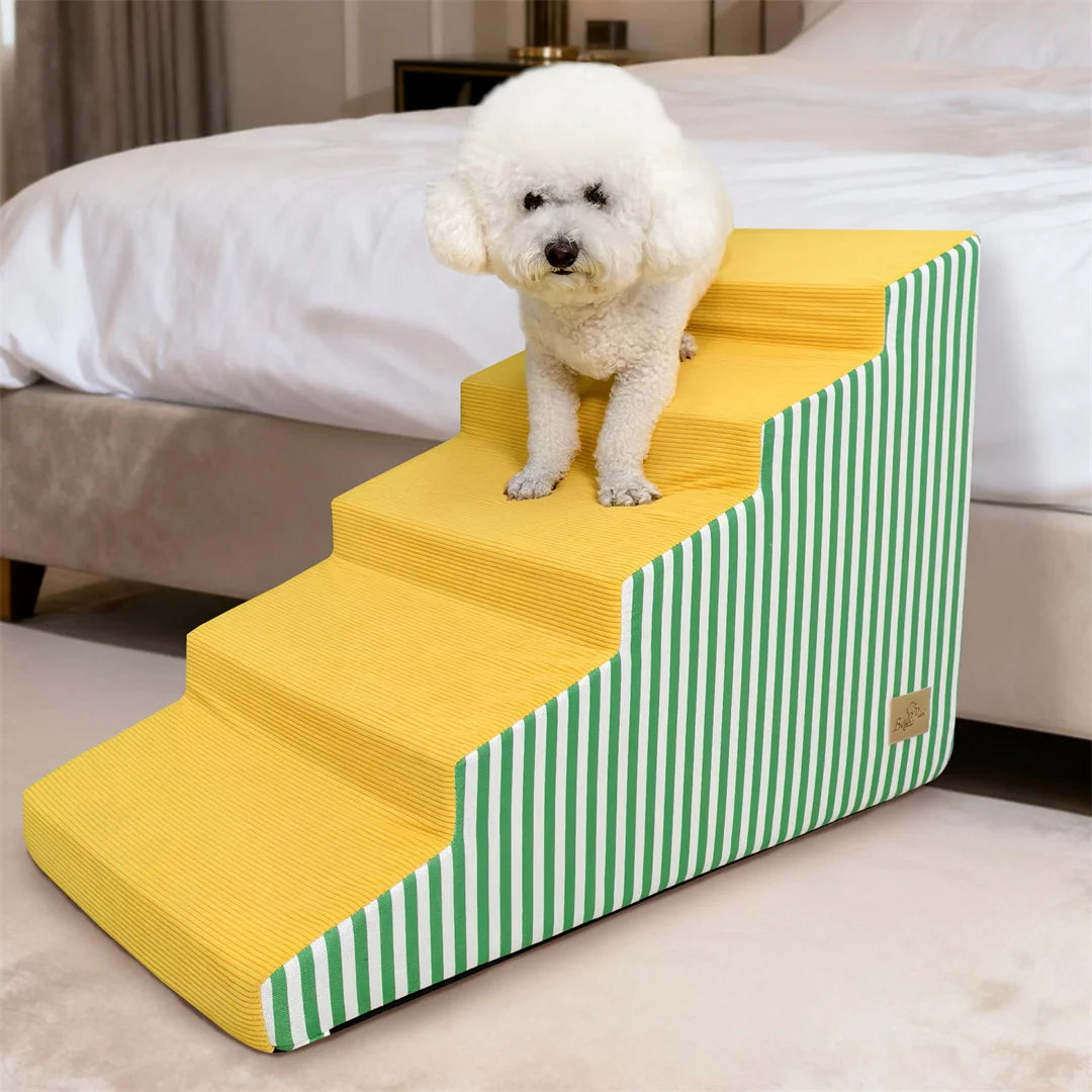 Pet Stairs for Dogs High-Density Foam Gentle Slope Access Ramp 3/4/5 Steps Safe Dog Ramp for Pet Accessibility