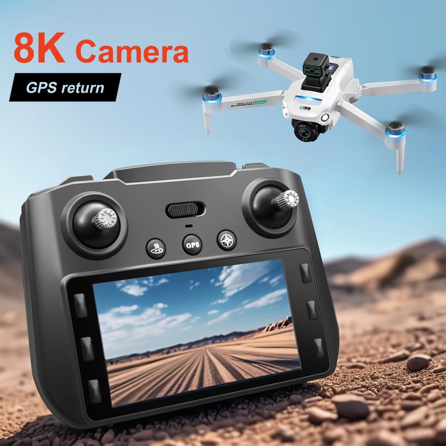 GPS Brushless Drone Dual Camera 5G Transmission 2KM Range Optical Flow Hover Intelligent Follow Drop Resistant Aerial RC Drone
