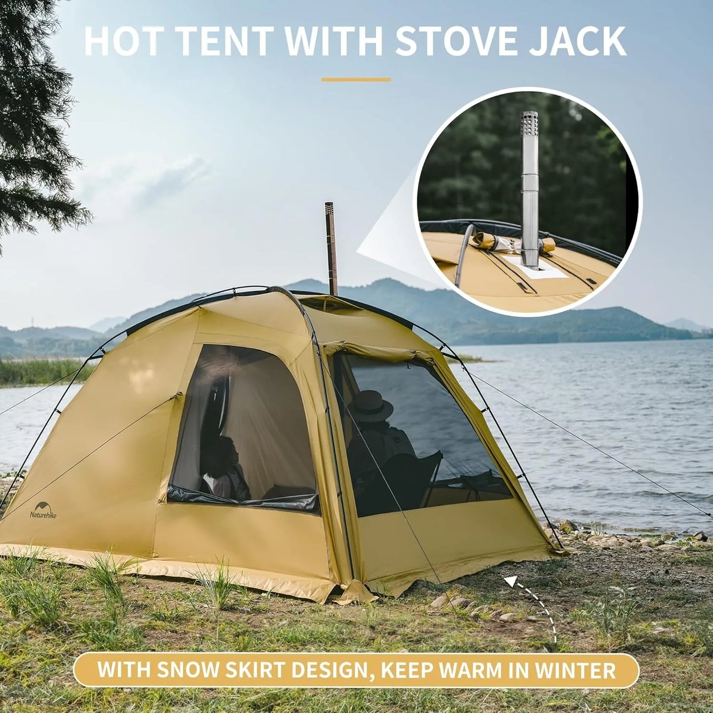 Dune 7.6 Camping Tent 4 Season for 2-4 Persons Waterproof Windproof 1 Room 1 Hall Family Travel Outdoor Large Tent