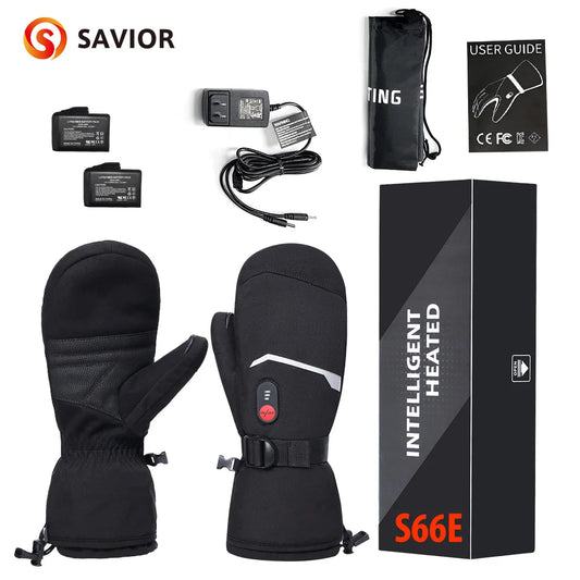 All Finger Mittens Heated Gloves Touch Phone Waterproof Windproof Battery Electric Heated Skiing Gloves Men Women Thermal