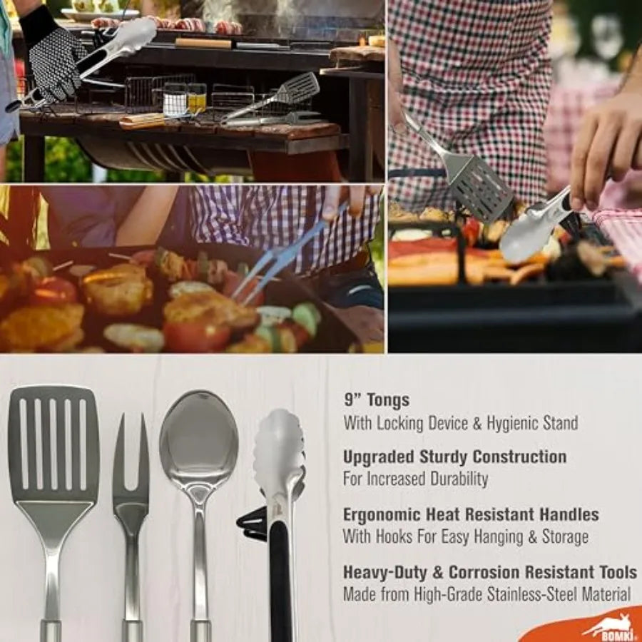 Grilling and Camping Cooking Utensils Set for The Outdoors BBQ - Camping Utensil Set Kitchen Set Cookware Accessories