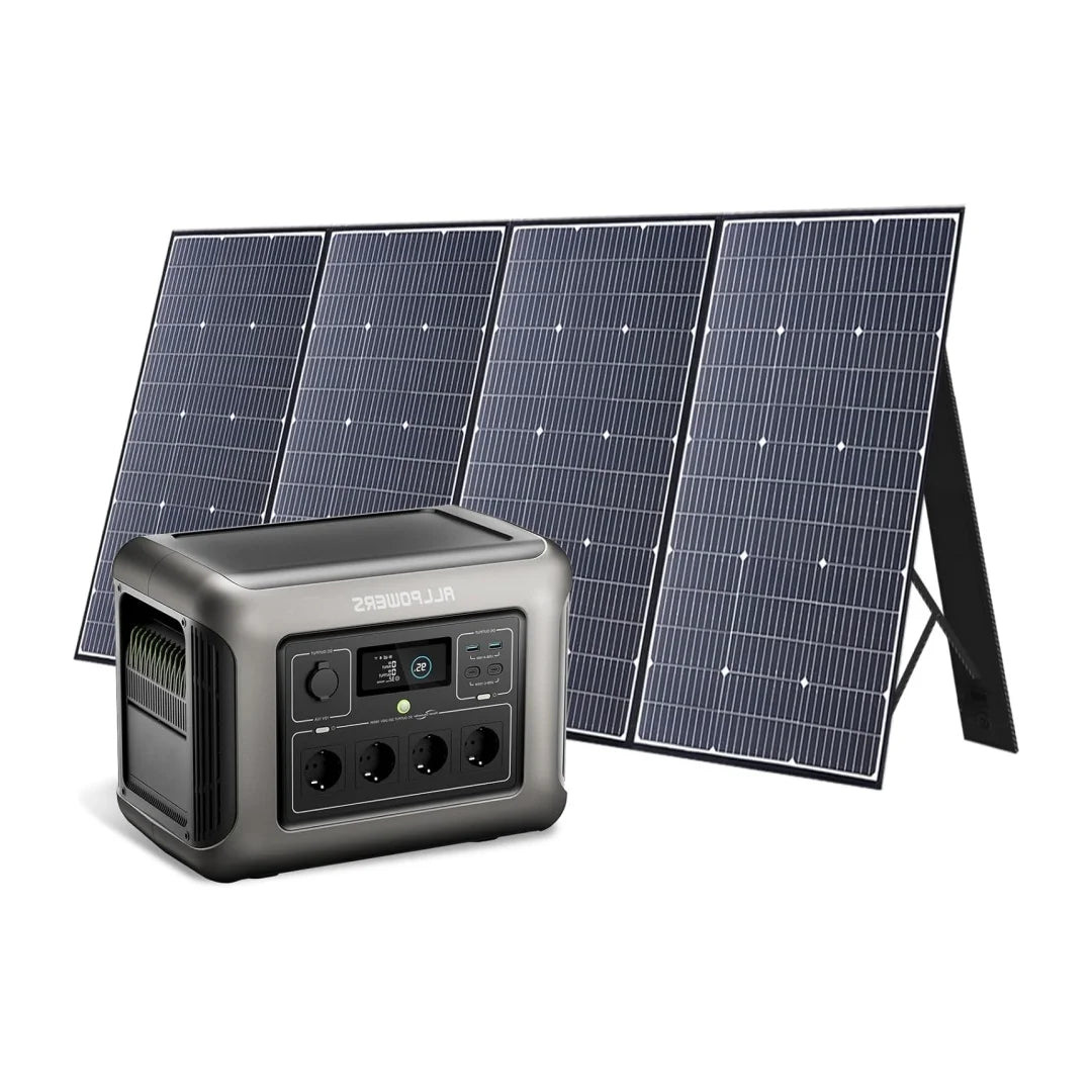 R1500 LITE Portable Power Station with Solar Panel 100W 200W 1056Wh LiFePO4 Battery Solar Generator for Outdoor RV