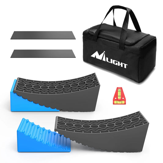 RV Leveler - 2 Pack Camper Leveling Blocks Ramp Support Dual Axles, Up to 35,000 lbs, Fast RV Accessories Leveling System for Travel Trailer, Motorhome
