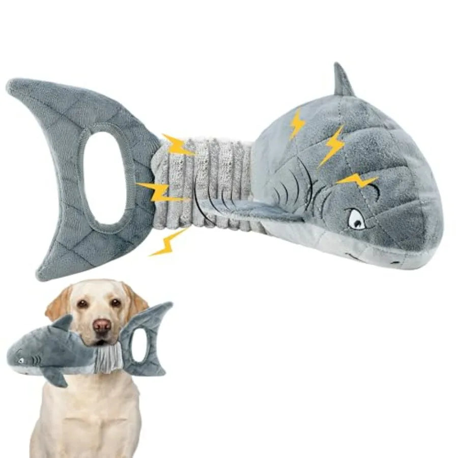 Tough Dog Toys, Stuffed Chew Large Dog Toys to Keep Them Busy, Interactive Squeaky Tug of War Doggie Toy, Crinkle