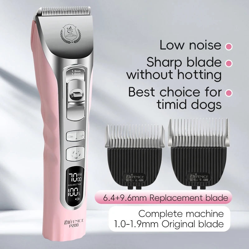 New Upgrade 5000mA Capacity Cordless LCD Screen Pets Dog Grooming Clippers Rechargeable Haircut Shaver for Trimming Salon