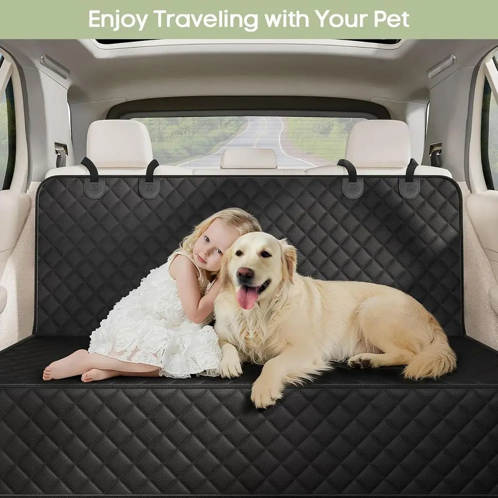 Car Seat Cover or Back Seat, Waterproof Pet Bench Seat Cover for Dogs, Nonslip Rear Seat Protector for Cars, Trucks, SUVs