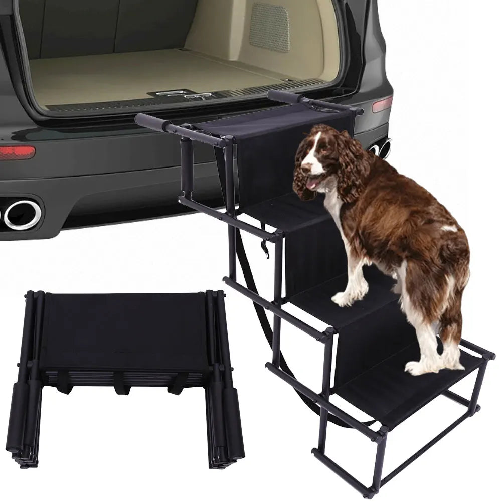 4 Steps Pet Ramp Lightweight Portable Dog Cat Ladder With Nonslip Surface Pet Ladder Dog Car Steps Folding Pet Stairs Ramp