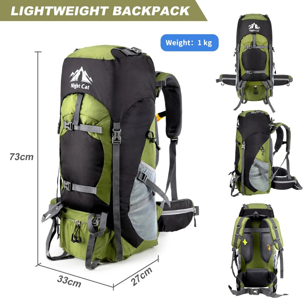 Hiking Backpacks Camping Backpacking Packs for Men Women Lightweight Outdoor for Mountaineering Traveling, No Internal Frame