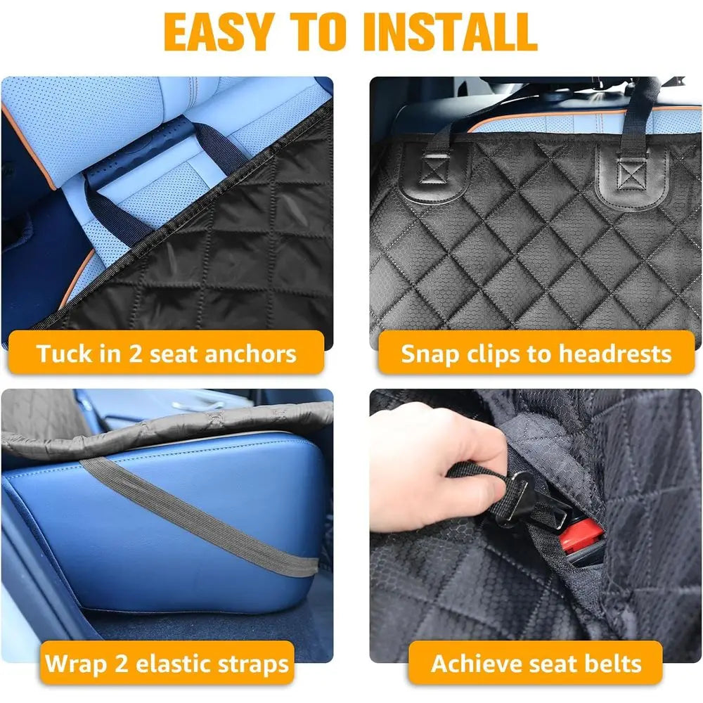 Car Seat Covers or Truck, Waterproof Pet Back Seat Cover, Scratchproof Nonslip Durable Rear Seat Cover for Dogs