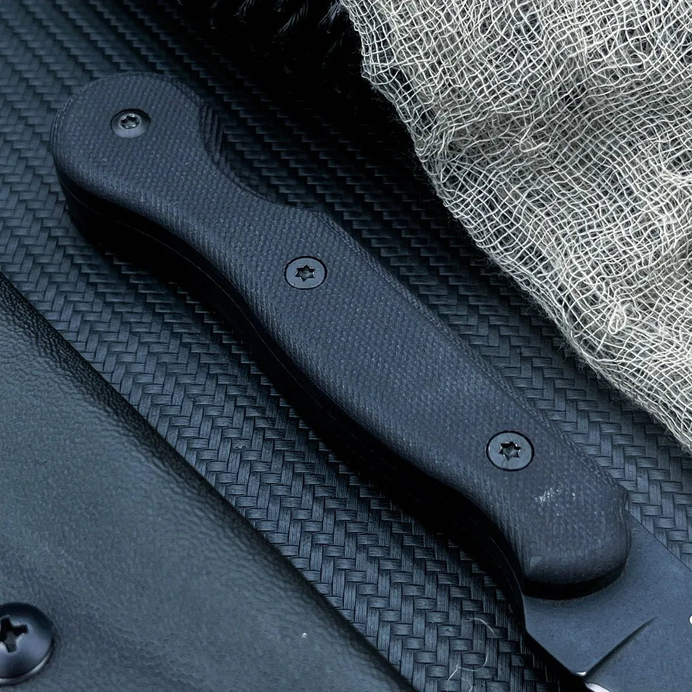 Outdoor Sharp Straight Knife 8Cr13Mov Blade G10 Handle High Hardness Survival Portable and Self-Defense Tactical Cutting Knife