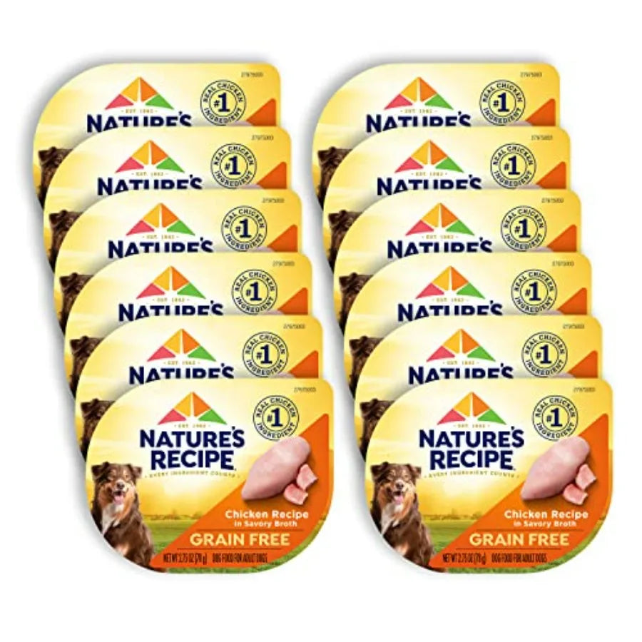 Grain-Free Recipe in Savory Broth Wet Dog Food. Cup, 12 Count