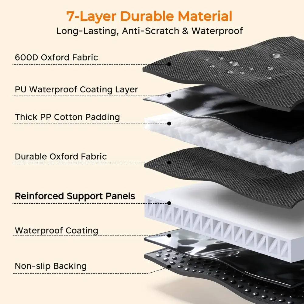 Backseat Extender or Dogs - Hard Bottom Dog Car Seat Cover or Back Seat, Dog Hammock or Car and SUV, Pet Rear Seat Protector for Dog
