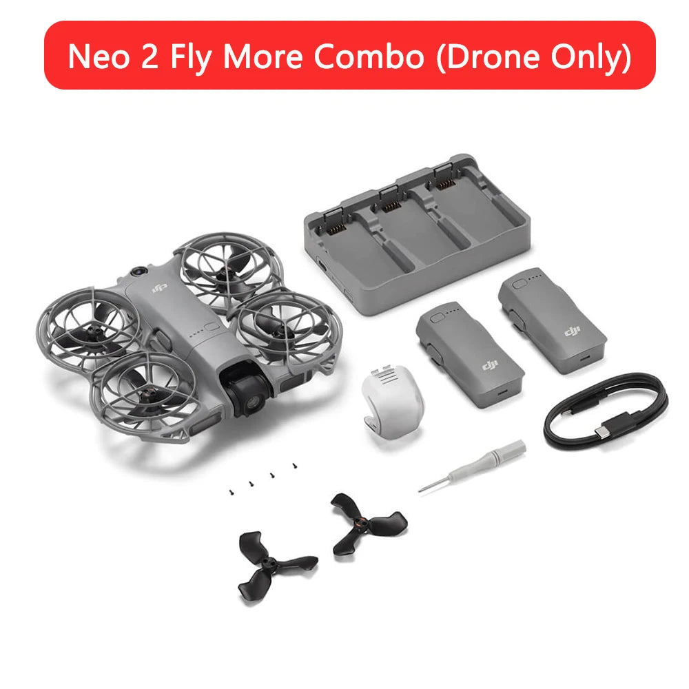 Neo 2 4K Drones With Camera Palm Takeoff & Landing Gesture Control Smooth Reliable Tracking 12 m/s Faster Tracking Speed Lightweight Foldable Mini Drone All-Around Safety & Flexible Flight With 3 Batteries