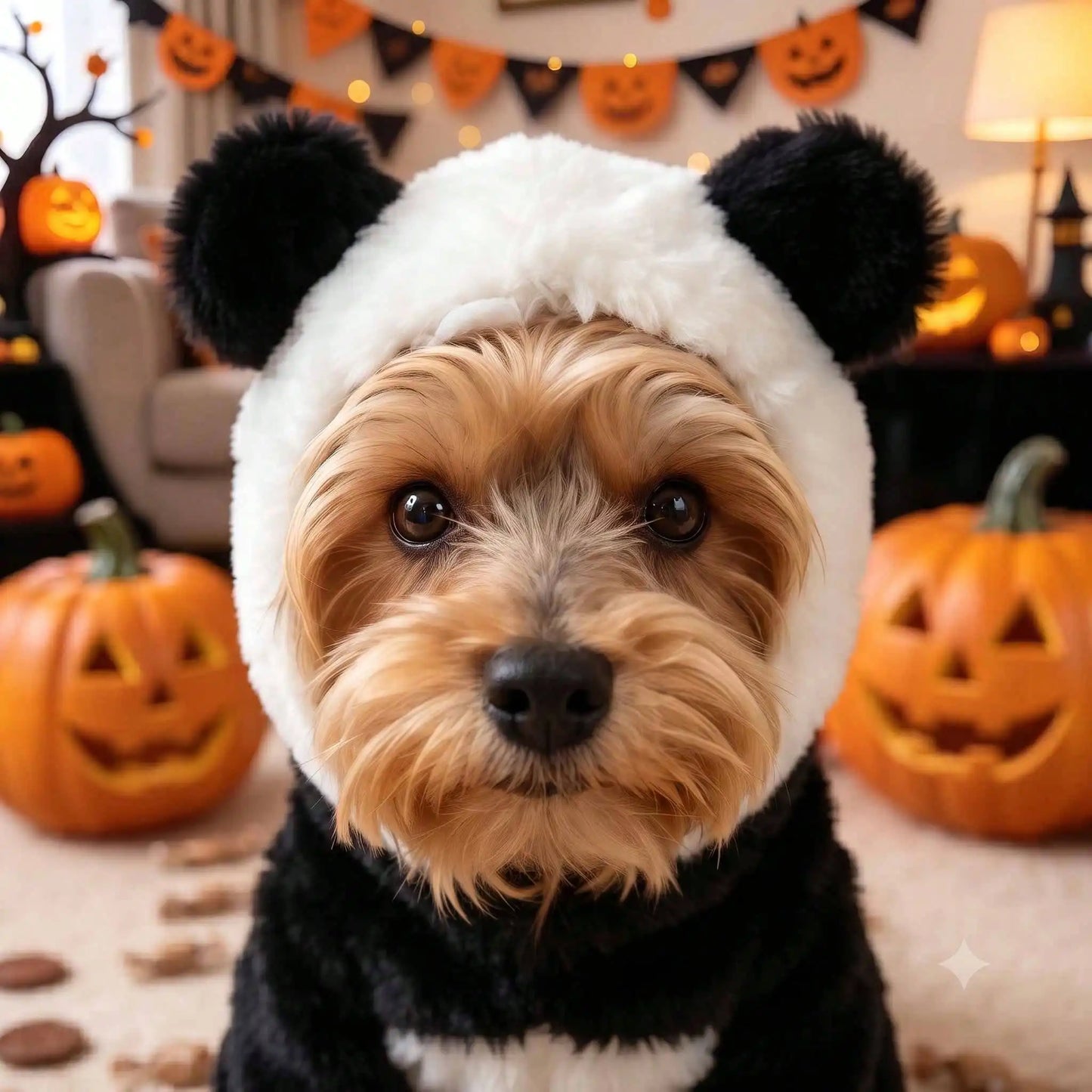 Halloween Cute Dog Panda Transformation Costume Set, With A Complete Panda Head Mask, Fun Cosplay Outfit