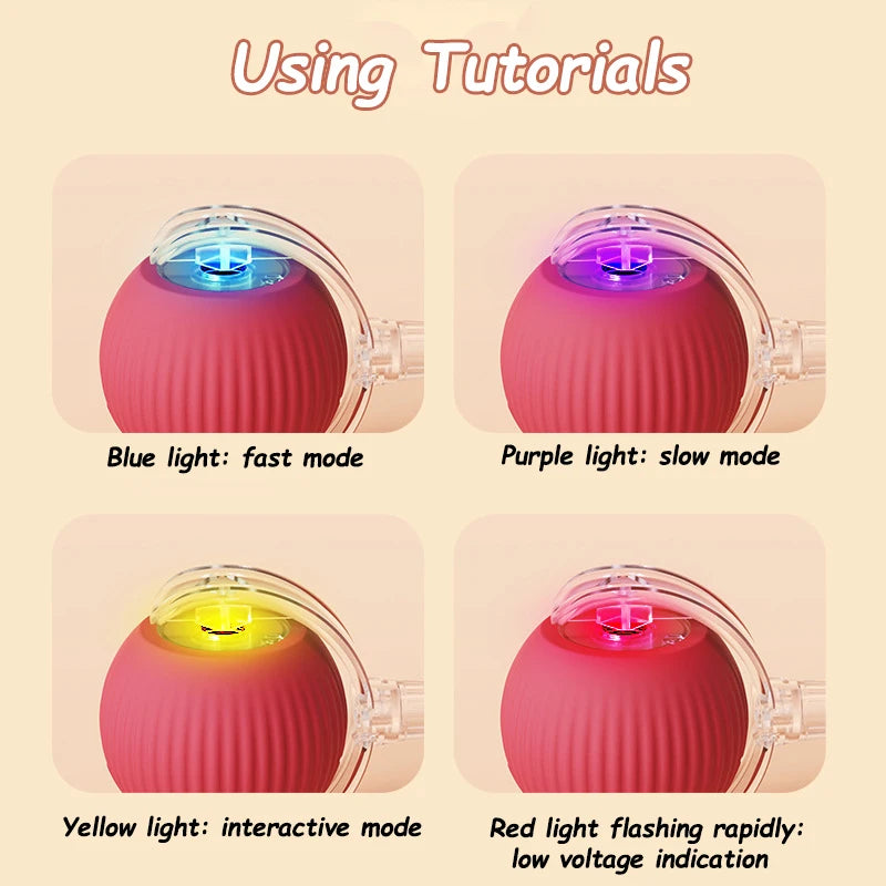 Interactive Ball Toys Automatic Rolling Ball Faux Tail Rechargeable Smart Pet Electric Toy Dog Cat Training Imitate Mouse